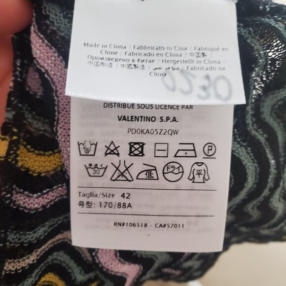 MISSONI Women's Long Duster Open Cardigan Multi-colour Waves Flared Sleeves Boho - Picture 12 of 14